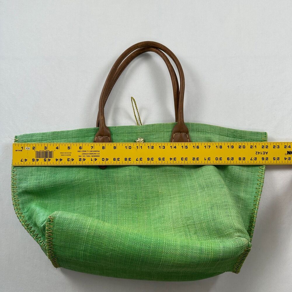 Lilly Pulitzer For Target Green Straw Travel Tote Beach Bag Resort Tropical - Picture 14 of 16